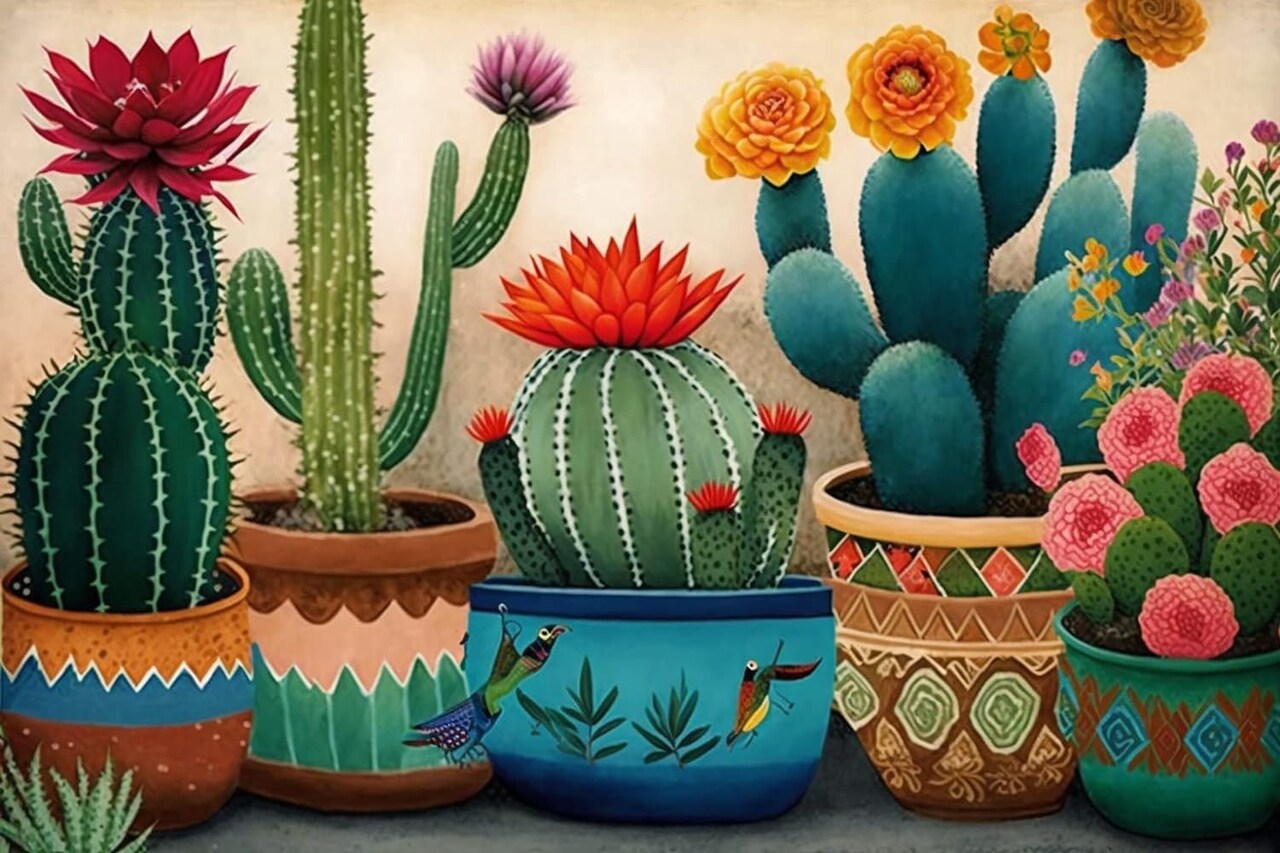 Diamond Painting Kits for Adults - Cactus DIY 5D Diamond Art Kits Full Drill Diamond Dots Paintings with Diamonds Gem Art and Crafts Home Decor 12x16inch